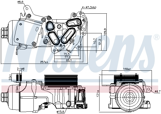 Radiator ulei termoflot cu carcasa filtru ulei potrivit CITROEN BERLINGO, BERLINGO MULTISPACE, BERLINGO/MINIVAN, C3 II, C3 PICASSO, C4 AIRCROSS, C4 CACTUS, C4 GRAND PICASSO I, C4 GRAND PICASSO II 1.6D [1]