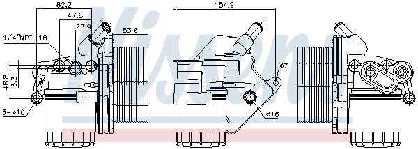 Radiator ulei termoflot cu carcasa filtru ulei potrivit CITROEN JUMPER; FIAT DUCATO; FORD TOURNEO CUSTOM V362, TRANSIT, TRANSIT CUSTOM V362, TRANSIT TOURNEO, TRANSIT V363; PEUGEOT BOXER 2.2D 04.06- [1]