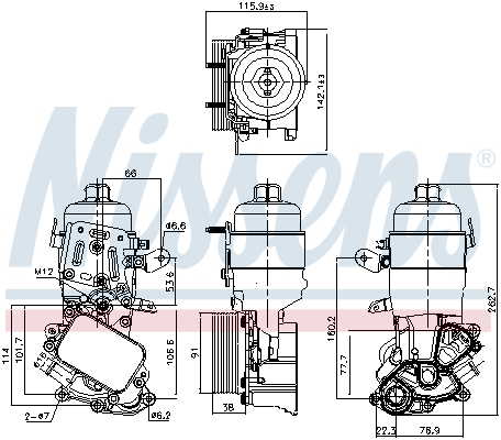 Radiator ulei termoflot cu carcasa filtru ulei potrivit DS DS 3, DS 4, DS 5; CITROEN BERLINGO, BERLINGO MULTISPACE, BERLINGO/MINIVAN, C3 AIRCROSS II, C3 II, C3 III, C3 PICASSO, C4 CACTUS 1.6D 04.08- [1]