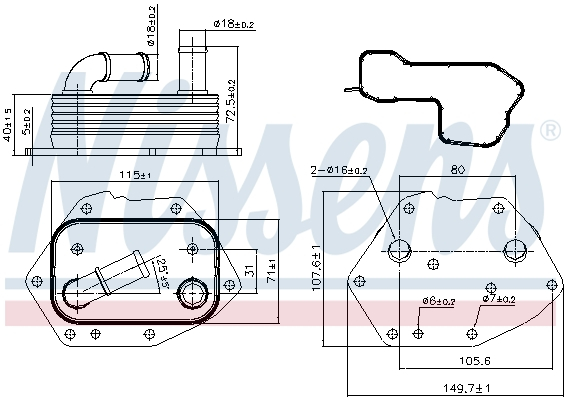 Radiator ulei termoflot potrivit CITROEN C5 II, C5 III, C6, C8, C-CROSSER, C-CROSSER ENTERPRISE; FIAT ULYSSE; FORD GALAXY II, MONDEO IV, S-MAX; JAGUAR XF I, XF SPORTBRAKE; LANCIA PHEDRA 2.2D 03.06- [1]
