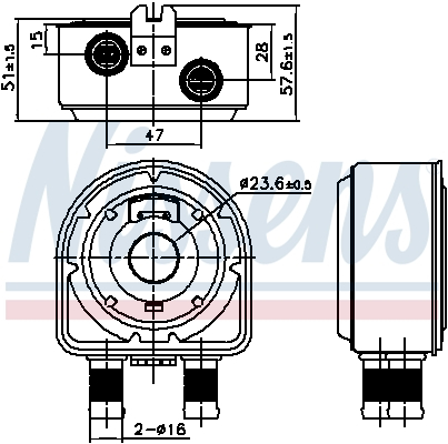Radiator ulei termoflot potrivit HYUNDAI GENESIS, GRANDEUR, IX35, SANTA FÉ II, SANTA FÉ III, SONATA V, SONATA VI; KIA OPTIMA, SORENTO II, SORENTO III 2.0-2.4LPG 01.05- [1]
