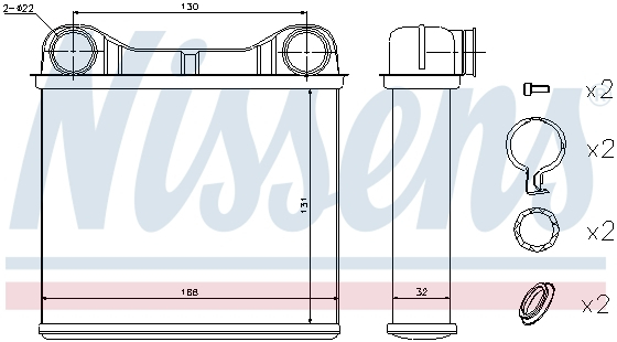Schimbator caldura incalzire habitaclu (131x168x32) MERCEDES GL (X164), M (W164), R (W251, V251) 3.0-6.2 intre 2005-2014 [2]