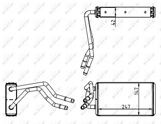 Schimbator caldura incalzire habitaclu (147x247x42) FORD TRANSIT 2.0D-2.4D intre 2000-2006 [2]