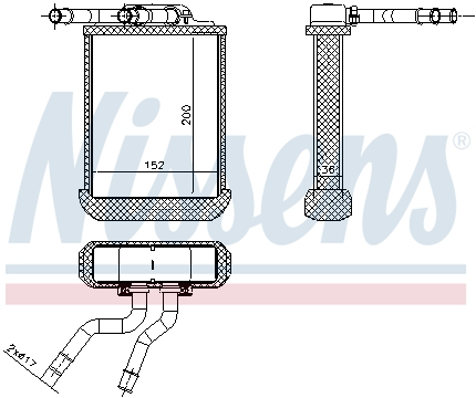 Schimbator caldura incalzire habitaclu (152x200x36) MERCEDES M (W163) 2.3-5.4 intre 1998-2005 [3]