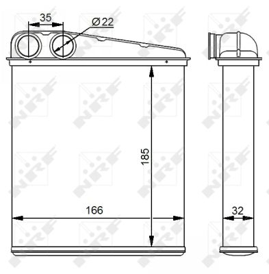 Schimbator caldura incalzire habitaclu (165,5x185x32) MERCEDES Clasa A (W169), B (W245); MINI (R56), (R57), (R58), (R59), CLUBMAN (R55), CLUBVAN (R55), COUNTRYMAN (R60), PACEMAN (R61) 1.4-2.0D intre 2 [2]