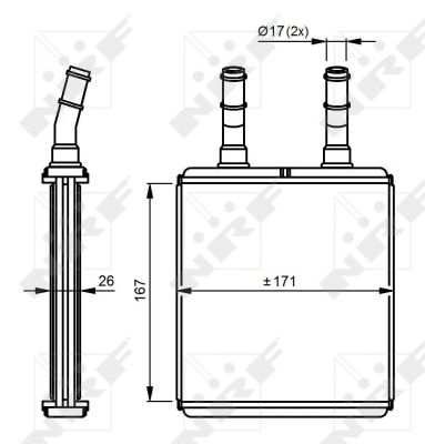 Schimbator caldura incalzire habitaclu (171x167x26) HYUNDAI ACCENT, ACCENT I, ACCENT II, COUPE, GETZ, LANTRA II 1.1-2.0 intre 1994-2010 [4]