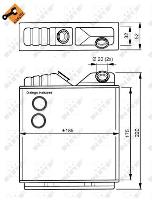 Schimbator caldura incalzire habitaclu (185x175x32) OPEL ASTRA F, ASTRA F CLASSIC, CALIBRA A 1.4-2.5 intre 1989-2005 [3]