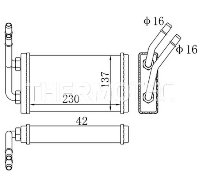 Schimbator caldura incalzire habitaclu (230x138x42) FORD TRANSIT, TRANSIT TOURNEO 2.0-2.5D intre 1994-2000 [3]