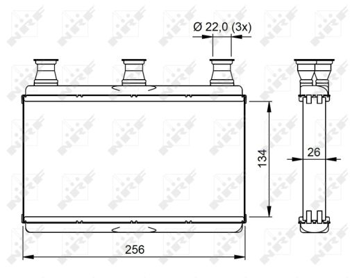 Schimbator caldura incalzire habitaclu (256x134x26) BMW Seria 5 (E60), 5 (E61), 6 (E63), 6 (E64) 2.0-5.0 intre 2001-2010 [2]