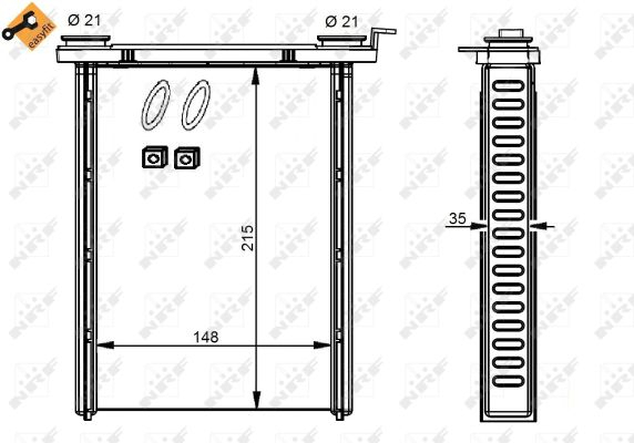 Schimbator caldura incalzire habitaclu (cu easy fit elements) FIAT TALENTO; NISSAN NV300; OPEL VIVARO B; RENAULT FLUENCE, GRAND SCENIC III, MEGANE CC, MEGANE III, SCENIC III, TRAFIC III 1.2-2.0D dupa [2]
