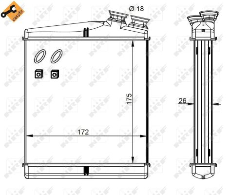 Schimbator caldura incalzire habitaclu (cu easy fit elements) VOLVO S60 II, S80 II, V60 I, V60 II, V70 II, V70 III, XC60, XC60 II, XC70 II; LAND ROVER DISCOVERY SPORT, FREELANDER 2, RANGE ROVER EVOQUE [2]