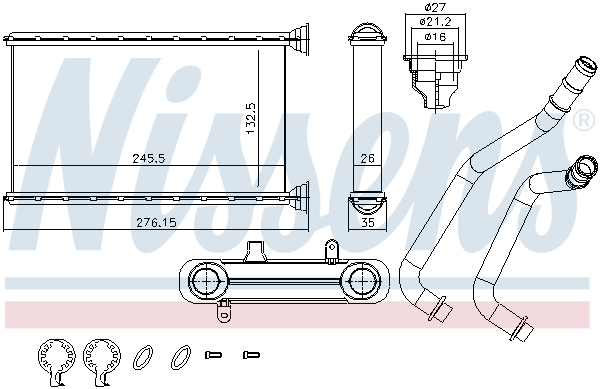 Schimbator caldura incalzire habitaclu potrivit BMW Seria 1 (F20), 1 (F21), 2 (F22, F87), 2 (F23), 3 (F30, F80), 3 (F31), 3 GRAN TURISMO (F34), 4 (F32, F82), 4 (F33, F83), 4 GRAN COUPE (F36) 1.5-3.0H  [1]