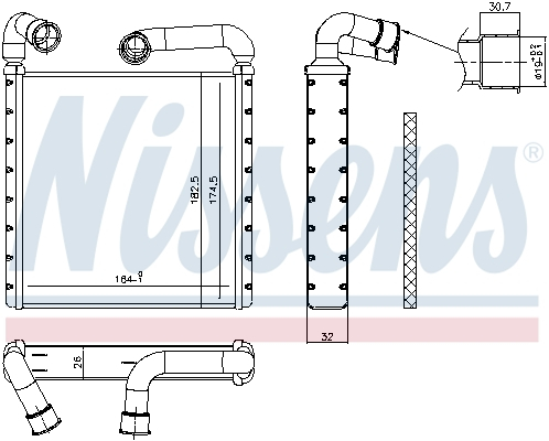 Schimbator caldura incalzire habitaclu potrivit MAN TGE; AUDI Q3, TT; SEAT ATECA; SKODA KAROQ, KODIAQ, OCTAVIA III, SUPERB III; VW ARTEON, CRAFTER, GOLF ALLTRACK VII, GOLF SPORTSVAN VII, GOLF VII, PAS [1]