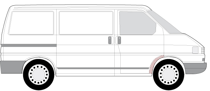 Segment aripa Dreapta (partea interioara, aparatoare de noroi) potrivit VW TRANSPORTER T4 01.90-12.03 [2]