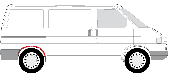 Segment aripa Spate Dreapta (aparatoare de noroi) potrivit VW TRANSPORTER T4 -12.03 [2]