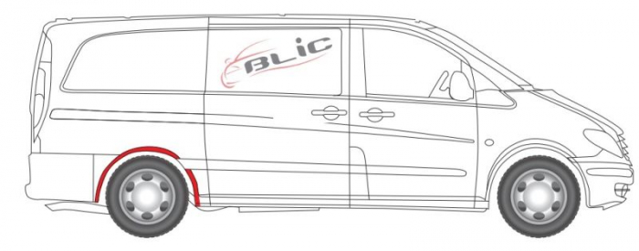 Segment aripa Spate Dreapta (extern, captuseala aripa) potrivit MERCEDES VIANO (W639), VITO / MIXTO (W639), VITO (W639) [3]