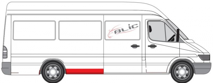 Segment aripa Spate Dreapta (inainte de roata, inaltime 15cm, model lung) potrivit MERCEDES SPRINTER 2-T (B901, B902), SPRINTER 3-T (B903), SPRINTER 4-T (B904) -05.06 [3]