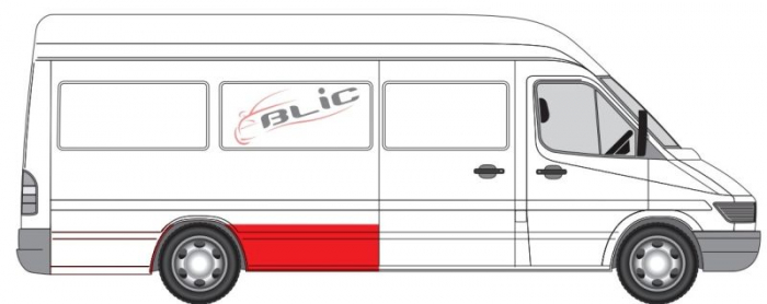 Segment aripa Spate Dreapta (inainte de roata, inaltime 50cm) potrivit MERCEDES SPRINTER 2-T (B901, B902), SPRINTER 3-T (B903), SPRINTER 4-T (B904) -12.06 [2]