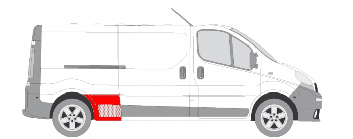 Segment aripa Spate Dreapta (inainte de roata, model lung) potrivit NISSAN PRIMASTAR; OPEL VIVARO A; RENAULT TRAFIC II [3]