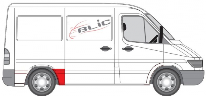 Segment aripa Spate Dreapta (inainte de roata, model scurt) potrivit MERCEDES SPRINTER 2-T (B901, B902), SPRINTER 3-T (B903), SPRINTER 4-T (B904) 01.95-12.06 [3]