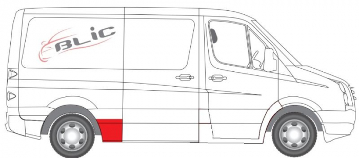 Segment aripa Spate Dreapta (inainte de roata, model scurt) potrivit MERCEDES SPRINTER 3,5-T (B906), SPRINTER 3-T (B906), SPRINTER 4,6-T (B906), SPRINTER 5-T (B906) [2]