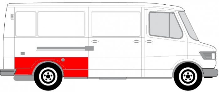 Segment aripa Spate Dreapta (model mediu) potrivit MERCEDES T1 (601), T1 (601, 611), T1 (602), T1 (B601), T1 (B602), T1/TN -12.96 [3]