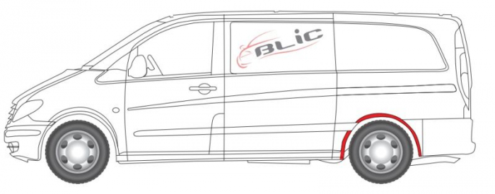 Segment aripa Spate Stanga (extern, captuseala aripa) potrivit MERCEDES VIANO (W639), VITO / MIXTO (W639), VITO (W639) [3]