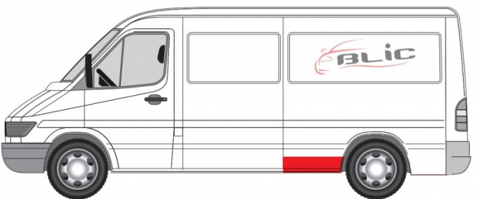 Segment aripa Spate Stanga (inainte de roata, inaltime 15cm, model mediu) potrivit MERCEDES SPRINTER 2-T (B901, B902), SPRINTER 3-T (B903), SPRINTER 4-T (B904) -05.06 [2]