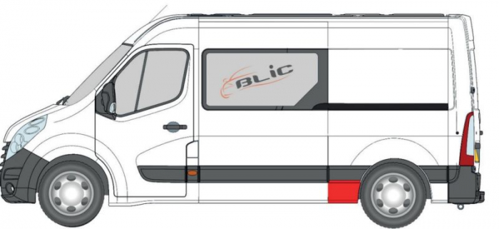 Segment aripa Spate Stanga (inainte de roata, inaltime 24,5cm, model mediu / lung) potrivit NISSAN NV400; OPEL MOVANO A, MOVANO B; RENAULT MASTER III [3]