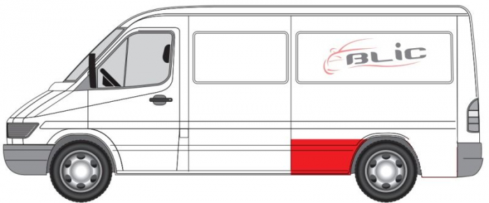 Segment aripa Spate Stanga (inainte de roata, inaltime 50cm, model mediu) potrivit MERCEDES SPRINTER 2-T (B901, B902), SPRINTER 3-T (B903), SPRINTER 4-T (B904) -12.06 [2]