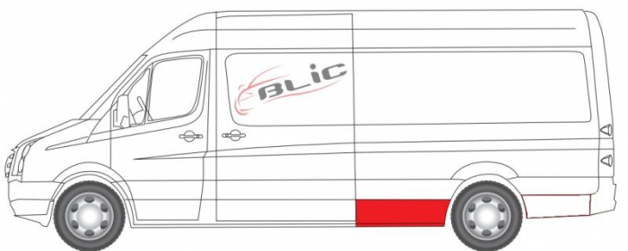 Segment aripa Spate Stanga (inainte de roata, model lung) potrivit MERCEDES SPRINTER 3,5-T (B906), SPRINTER 3-T (B906), SPRINTER 4,6-T (B906), SPRINTER 5-T (B906) [3]