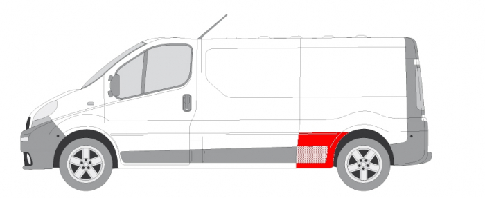 Segment aripa Spate Stanga (inainte de roata, model lung) potrivit NISSAN PRIMASTAR; OPEL VIVARO A; RENAULT TRAFIC II [2]