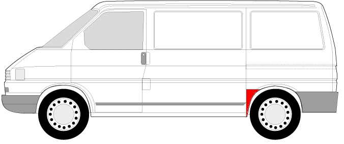 Segment aripa Spate Stanga (inainte de roata, model scurt) potrivit VW TRANSPORTER T4 -12.03 [3]