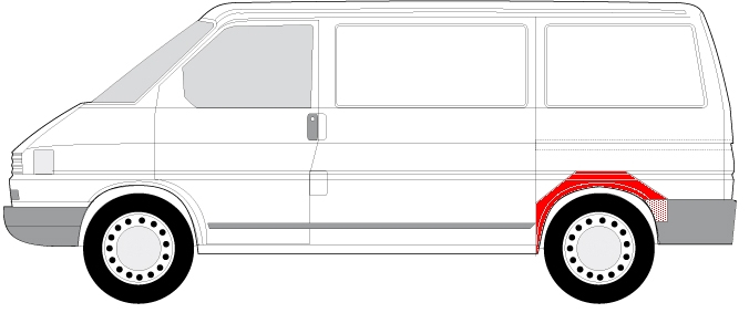 Segment aripa Spate Stanga (model scurt) potrivit VW TRANSPORTER T4 07.90-12.03 [2]
