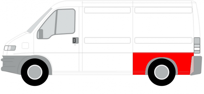 Segment aripa Spate Stanga (partea inferioara, model mediu / lung) potrivit CITROEN JUMPER I; FIAT DUCATO; PEUGEOT BOXER 02.94-12.06 [2]