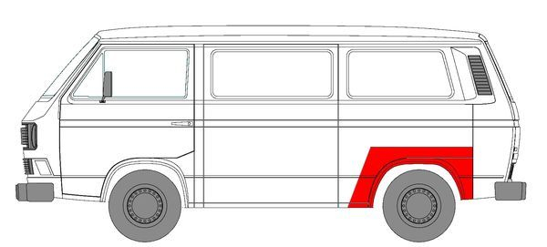 Segment aripa Spate Stanga potrivit VW TRANSPORTER T3 -12.92 [3]