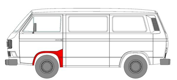 Segment aripa Stanga (aparatoare de noroi) potrivit VW TRANSPORTER T3 01.79-12.92 [3]
