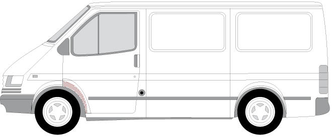 Segment aripa Stanga (partea din spate/partea interioara, aparatoare de noroi) potrivit FORD TRANSIT, TRANSIT TOURNEO 01.86-12.00 [3]