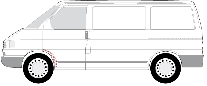 Segment aripa Stanga (partea interioara, aparatoare de noroi) potrivit VW TRANSPORTER T4 01.90-12.03 [3]