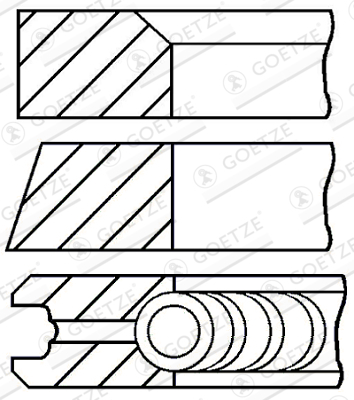 Segment piston (set) (105mm (STD) 3-2,5-4) potrivit SAME ANTARES, ARGON, ASTER, DORADO 1 / 2, EXPLORER, FRUTTETO, GOLDEN, ROCK, RUBIN, SILVER, TITAN 1000.3A-1000.6WTIR [2]