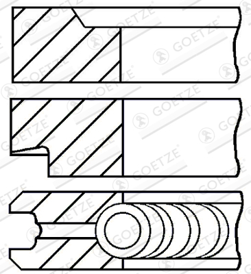 Segment piston (set) (100mm (STD) 2,5-2,5-5,5) potrivit FIAT 1000, 400, 500, 600, 900; FIATAGRI 1000 8035.02-8065.04.200 01.68-12.86 [2]