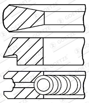 Segment piston (set) (100mm (STD) 2,5-3,5-3,5) 1004-4; 1004-40T; 1004-40TN; 1004-40TW; 1006-6; 1006-60T; 1006-6T potrivit URSUS 3000; CASE IH MX; CATERPILLAR M; CLAAS RANGER 1004-4-A6.3544 [2]