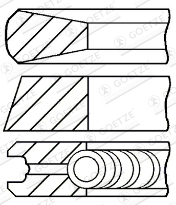 Segment piston (set) (100mm (STD) 2,5-4) potrivit MASSEY FERGUSON 200, 3000, 400, 5000, 600, 6000, 8000 1006-6-A4.318 01.78-12.12 [2]