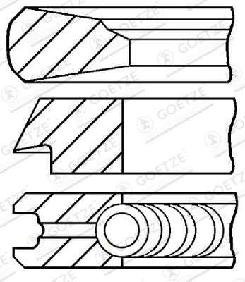 Segment piston (set) (100mm (STD) 3,5-2,5-4) potrivit PERKINS 1004.40T; 1004.40TW; 1004.4T; 1006.6T; 1006E-6TW; T4.40CC; T6.60CC potrivit RVI MIDLINER; NISSAN ATLEON B4-40Ti-T4.40 09.90- [2]