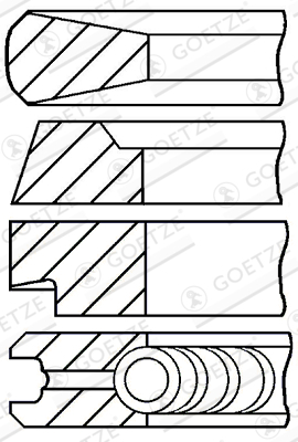 Segment piston (set) (102mm (STD) 3-2,5-2,5-5) potrivit DEUTZ potrivit IVECO MK, P/PA-HAUBENFAHRZEUGE; FENDT 200, 300, F; CARRARO 3000, 8,1000, X.1000; DEUTZ FAHR 10000, 7000 4.236-F6L913 [1]
