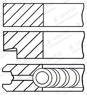 Segment piston (set) (104mm (STD) 2,5-2,5-4) potrivit IVECO potrivit IVECO ZETA; FIAT 100-XX, 115-XX, 130-XX, 90-XX, FE; FIATALLIS FD, FR; NEW HOLLAND TN, XX.90, XXX.90 8040.05.200-8065.E [1]