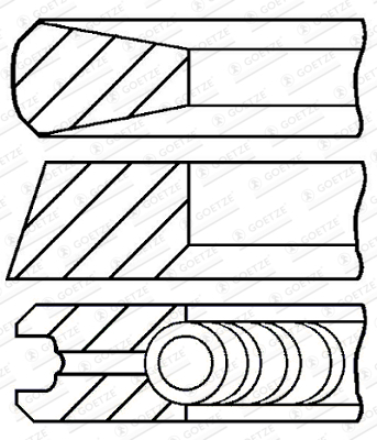 Segment piston (set) (106,5mm (STD) 3,15-2,38-3,465) potrivit JOHN DEERE 500, 5000, 600, 7000 4039T-6068TRW52 [1]