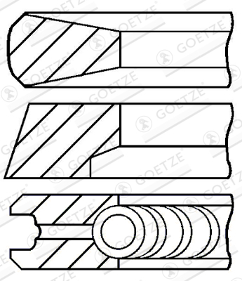 Segment piston (set) (106mm (STD) 3-2,5-4) potrivit MERCEDES [2]