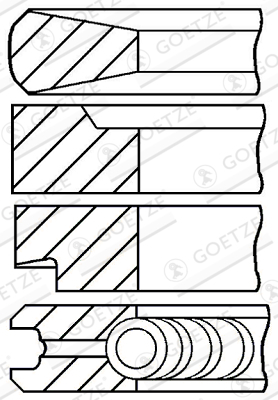 Segment piston (set) (111,77mm (STD) 3,16-2,385-2,385-4,747 setat pentru 1 piston) potrivit FORD BSD333H; BSD444 [1]
