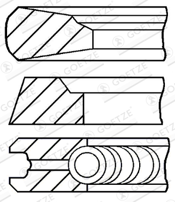 Segment piston (set) (115mm (STD) 3,16-2,385-4,747) potrivit SCANIA potrivit SCANIA 2, 3, 3 BUS DS9.01-DSC9.10 01.85-12.96 [2]